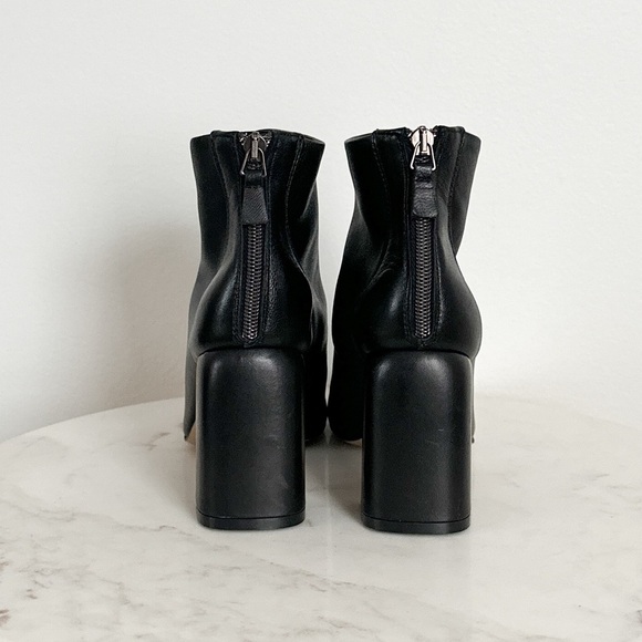 NEW Black Suede Studio Bria Heel Boot Black Leather Size - Picture 8 of 10